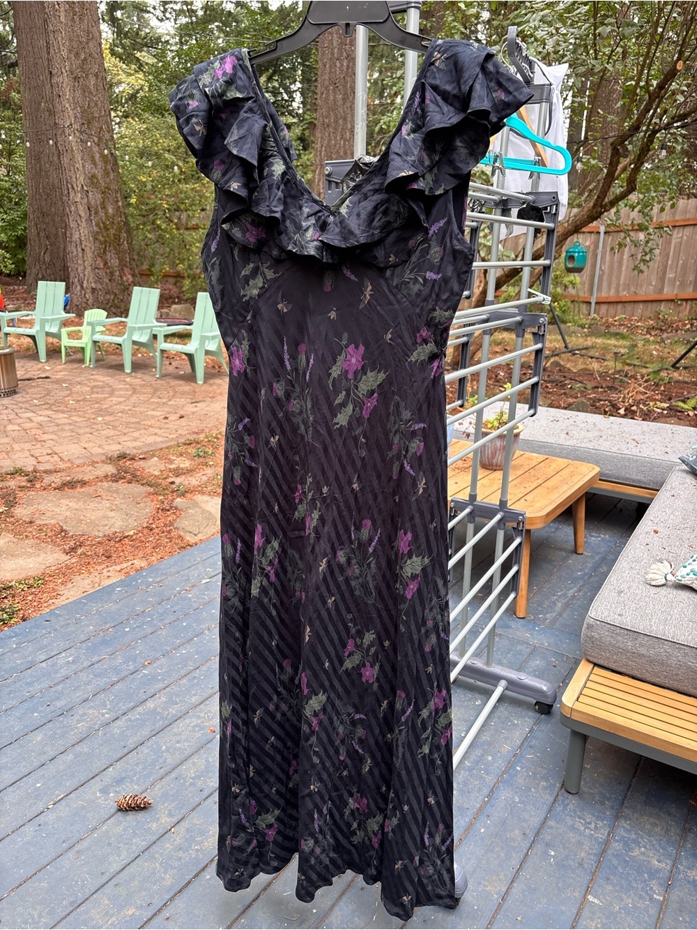 Disturbia Cassandra Maxi Dress with Purple Floral Print